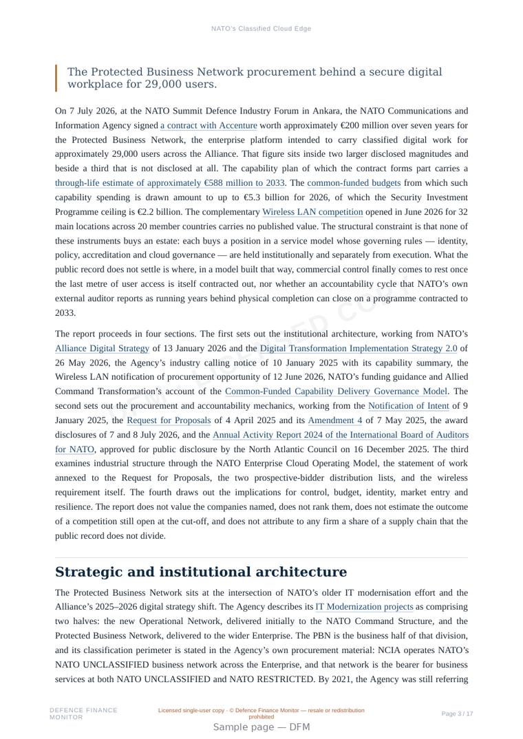 Sample page from “NATO’s Classified Cloud Edge” — 18-page report
