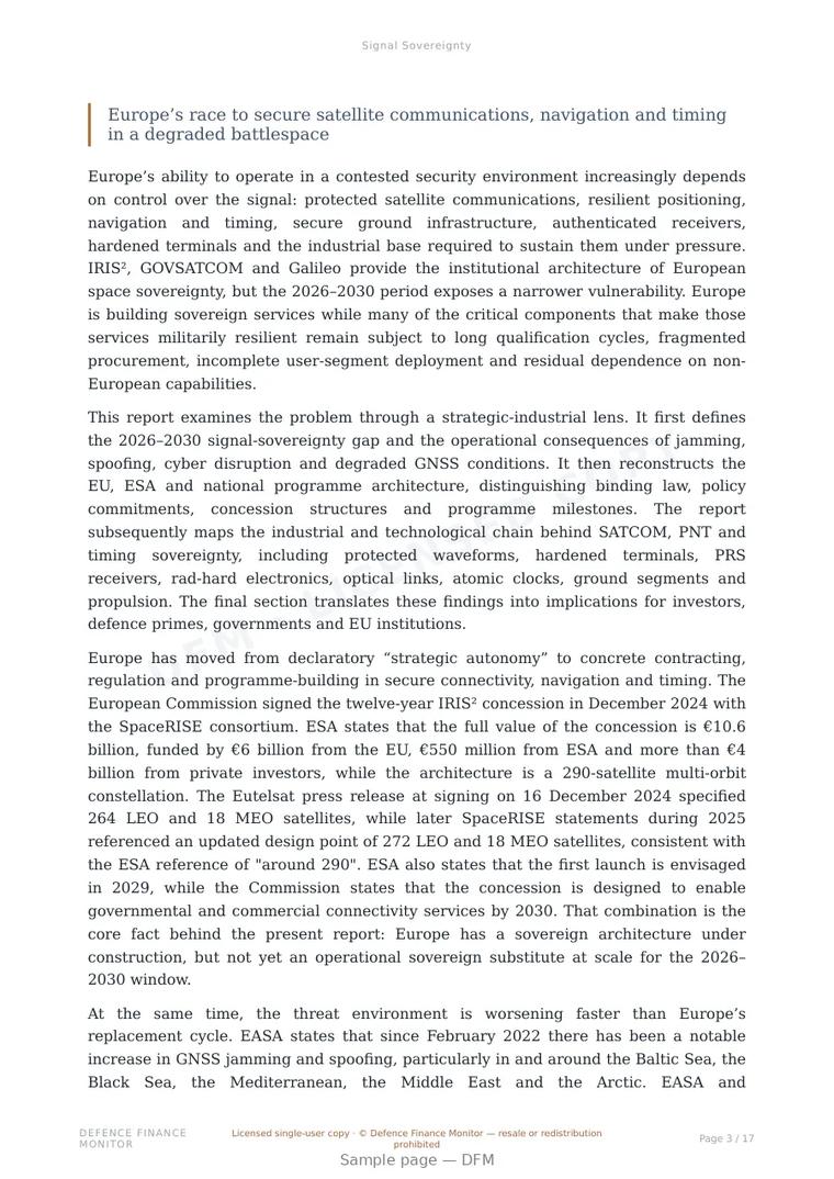 Sample page from “Signal Sovereignty” — 18-page report