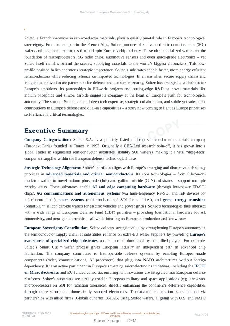 Sample page from “Soitec and Europe’s Semiconductor Sovereignty” — 37-page report