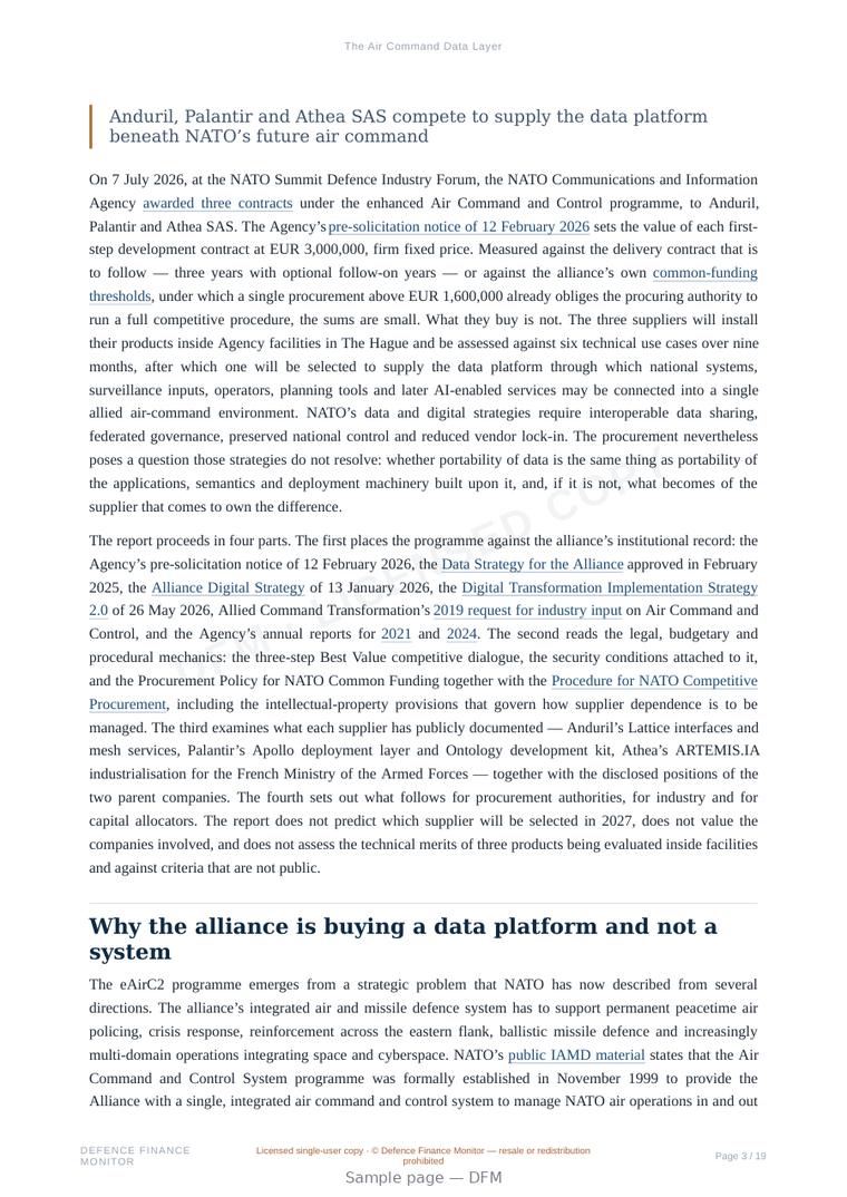 Sample page from “The Air Command Data Layer” — 20-page report