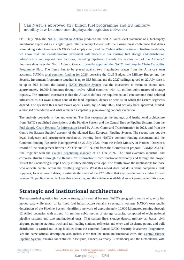 Sample page from “The Eastern Fuel Corridor” — 20-page report