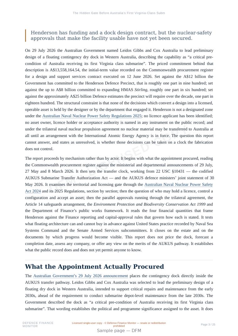 Sample page from “The Hidden Gate Before Australia’s First Virginia-Class Submarine” — 26-page report