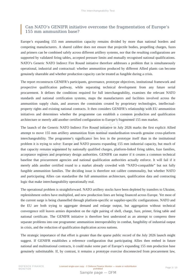 Sample page from “The Interchangeability Test” — 20-page report