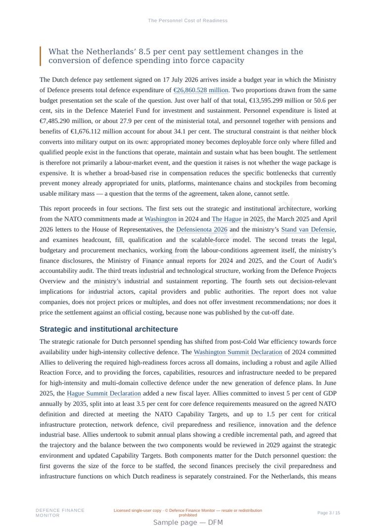 Sample page from “The Personnel Cost of Readiness” — 16-page report