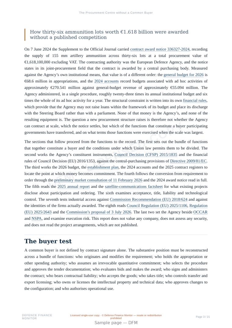Sample page from “The Procurement Centre without a Common Buyer” — 22-page report