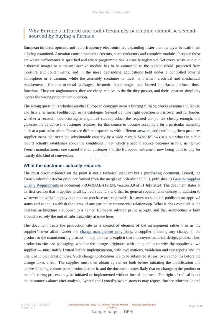 Sample page from “The Qualified Configuration” — 20-page report