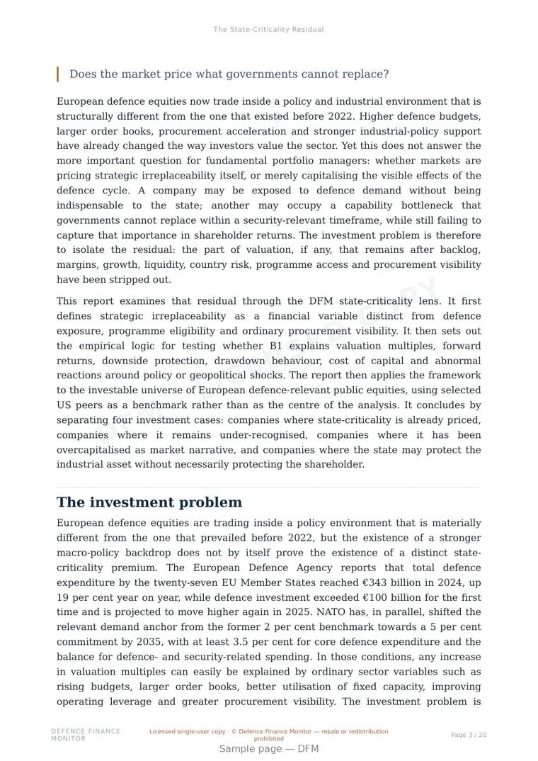 Sample page from “The State-Criticality Residual” — 21-page report