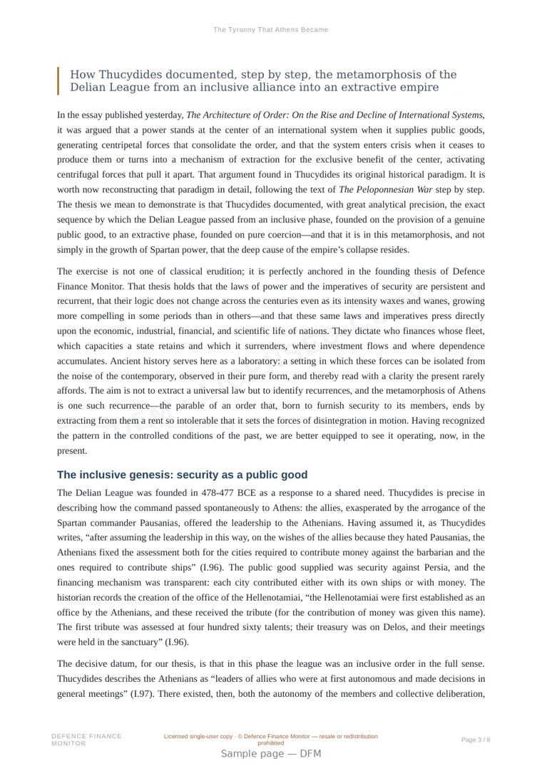 Sample page from “The Tyranny That Athens Became” — 9-page report